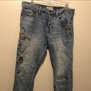Current/Elliot Crossover Embroidered Jeans 29